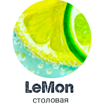 Кусочки лайма и лимона. Ниже подпись LeMon столовая